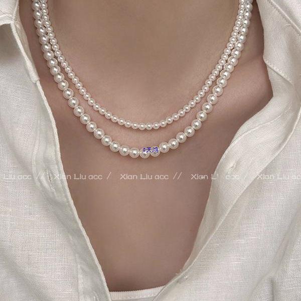 2025 Sense Layered Black Agate & Pearl Necklace - Light Luxury Women's Clavicle Chain Accessory