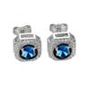 Hot-selling crystal zircon stud earrings slightly inlaid with white diamonds, fashionable and simple earrings for women