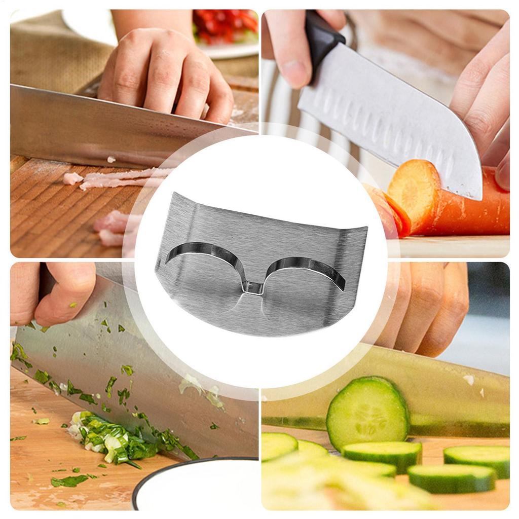 Finger Guard Protector Adjustable Finger Protector for Cutting Food Stainless Steel Chopping Protector Finger Guard Avoid