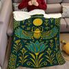 Egyptian Scarab Flannel Blanket Warm Soft Halloween Christmas Couch Warm Cozy Decorative Decor Gift for All Season