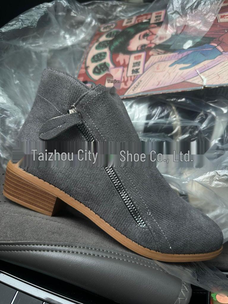 Plus Size Suede Women's Ankle Boots - Autumn/Winter 2021, European & American Style
