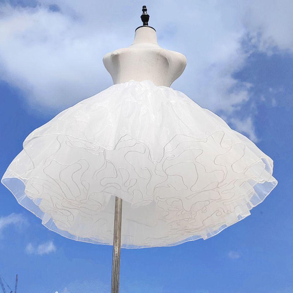 Fluffy White Petticoat Lolita Bottoms Skirt Support new Boneless Puffy Skirt