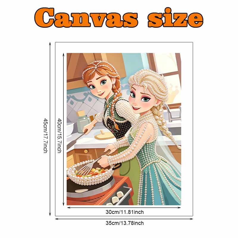 Disney Pearl Painting Anna and Elsa DIY Pearl Painting Gem Art Pearl Dot Painting Picture Crafts Adult Beginner Gifts Home Decor