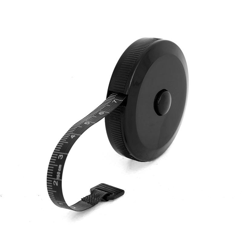 1.5 Meter Black Small Tape Measure with Three Waists Hip Circumference Chest Circumference Automatic Retractable Tape Measure