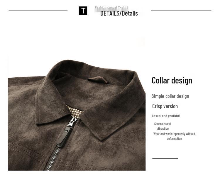 Lambswool Suede Faux Leather Jacket - Trendy Loose-Fit Autumn/Winter Retro Casual Outerwear