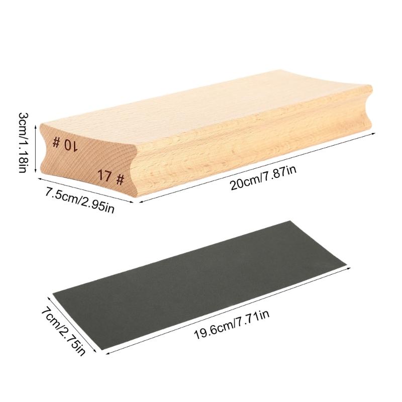 Wood Polished Sanding Block for Guitar Fret Leveling Fingerboard Luthier Tools with Sandpaper Guitar Repair Tools Kits