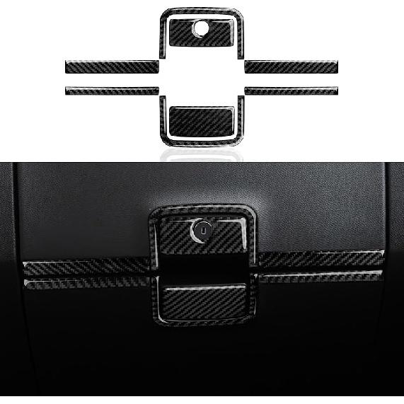 Car Carbon Fiber Decal Center Console Lower Panel Sticker Cover Interior Trim Decal For Chevrolet Silverado/GMC Sierra 1500 2500HD 3500HD 2014-2018