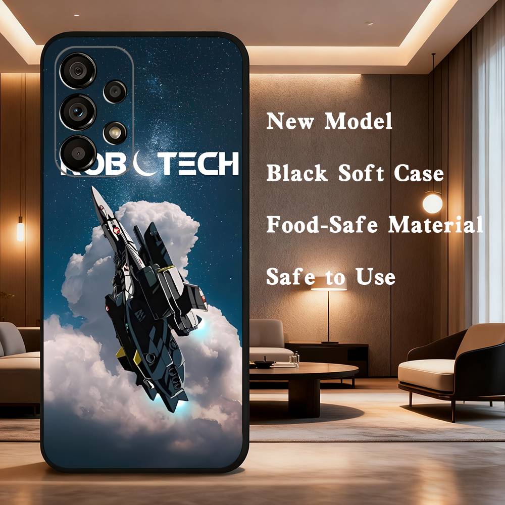 R-Robotech Macross For Samsung Galaxy A73,31,Note,22,71,53,32,72,41,8,9,52,J7,Soft Black Silicone Cover Case