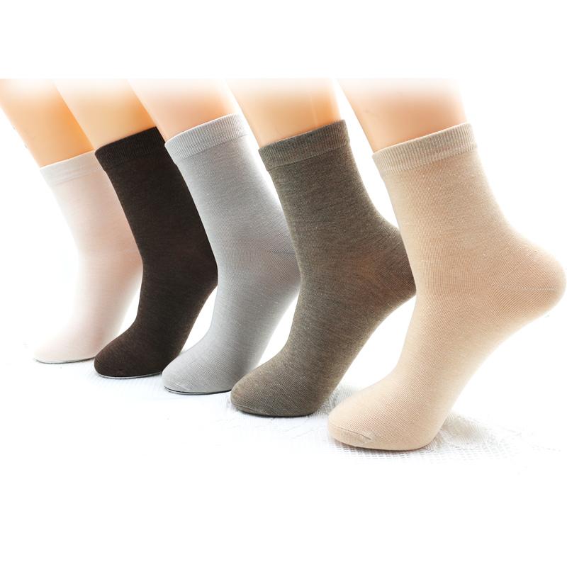 New Women's Bamboo Fiber Colorful Fashion Casual  Harajuku Solid Color Black White Cheap Socks  5 Pairs