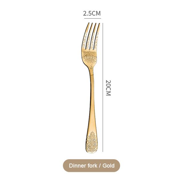 Stainless Steel Cutlery Set Portable Dinnerware Set Tableware Knife Fork Spoons Set Kitchen Utensils Sets Gift 1/2/4/8/16/24pcs