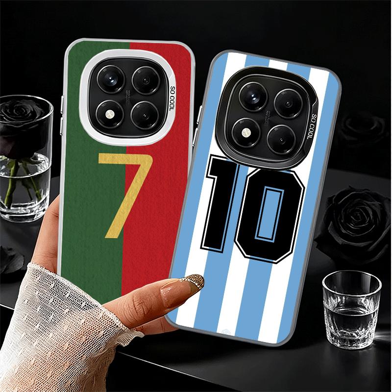 Futbolowy Numer 7 10 19 Odporne na Wstrząsy Etui na Telefon dla Xiaomi Redmi Note 15 14 13 12 Pro Plus 11 11S 11T 5G Pokrowiec Anty Upadkowe Fundas