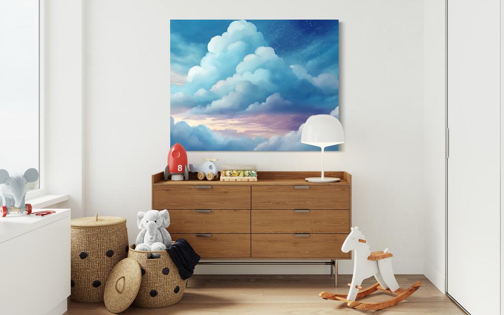 Canvastavla, Blå moln