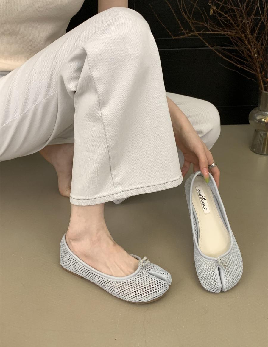 

Flat Mary Jane shoes women s shoes summer 2025 new mesh breathable bow French shallow mouth single shoes 39 синий