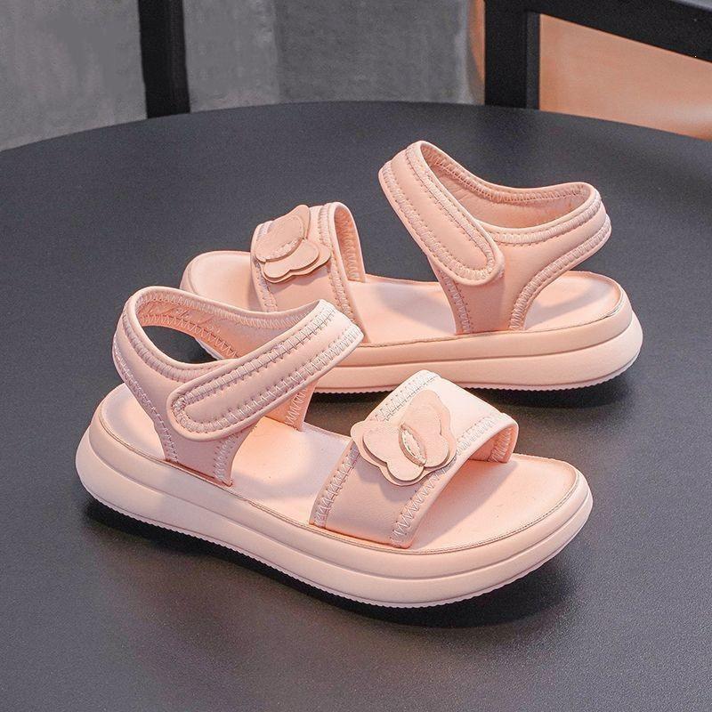 Sandalias de Princesa de Verano 2026 para Niñas con Punta Abierta - Zapatos de Playa de Suela Blanda