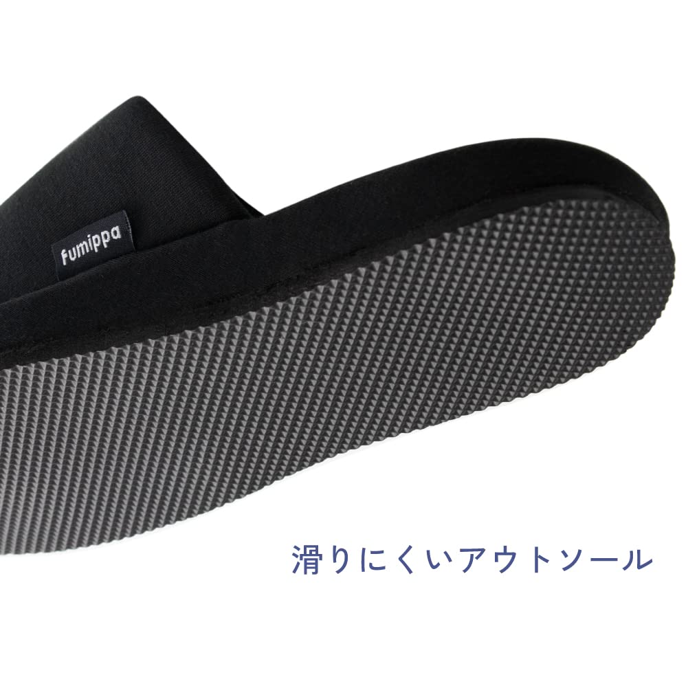 Alphax Health Foot Pressure Mega Pressurized Size Slippers, Point, Slippers, Black, L, 25.0-27.0cm