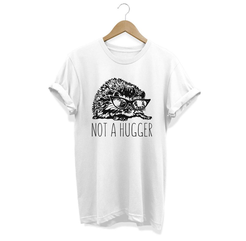 

Not a hugger shirt, Cute Hedgehog T shirt, Animal hipster clothing Unisex Shirt 2XL