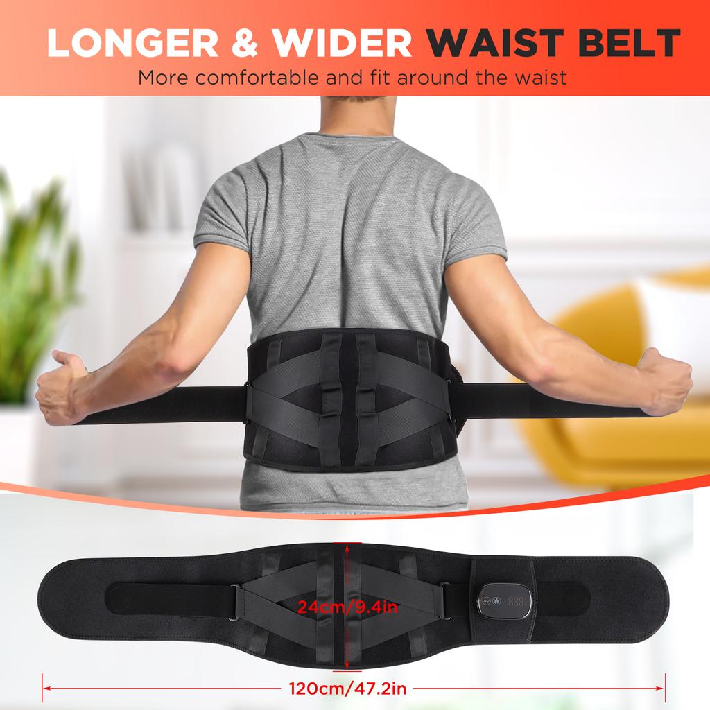Durable And Safe Electric Heating Waist Massagervibration Hot Compress Massage Beltlumbar Decompression Bracelower Back Supportmuscle Relax