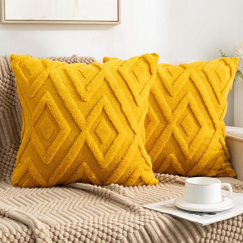 2pcs Boho Abstract Throw Pillow Covers, Soft Plush Polyester Fabric, Geometric Pattern, Zipper Closure Cushion Cases for Couch, Sofa, Bedroom