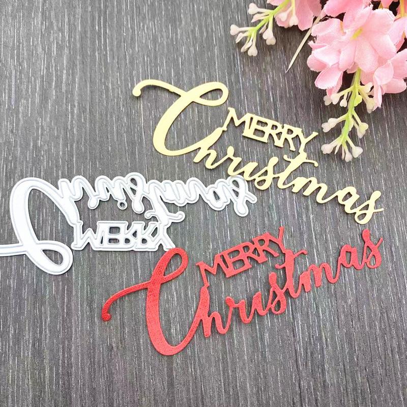 Christmas Letter Design Metal Cutting Dies Craft Embossing Scrapbooking Stamps for Card Making Decor