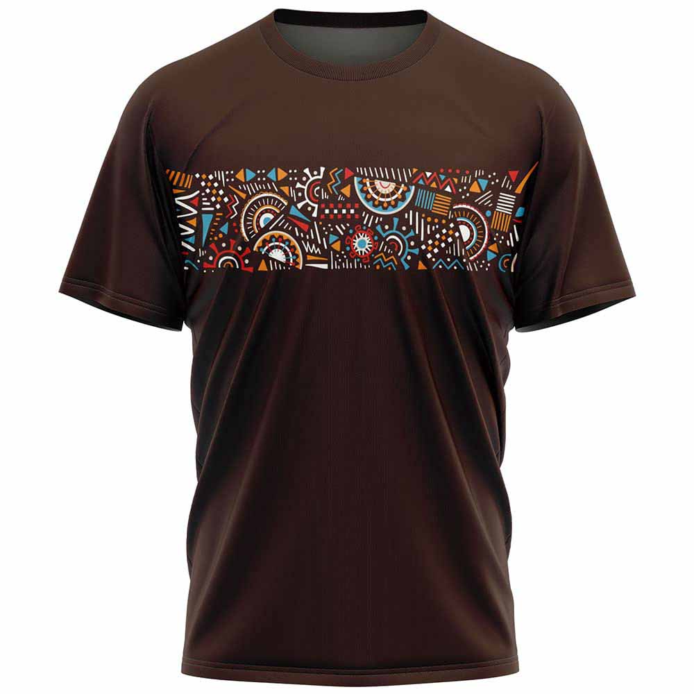 Vintage African Style Ethnic Tribal 3D Print Oversized T-shirts Summer Round Neck Fashionable Casual Short Sleeved Men's T-shirts
