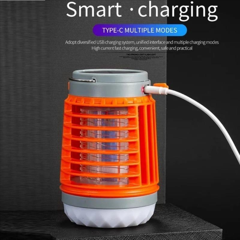 Solar LED Mosquito Killer Lamp Harmless Electric Shock Insect Trap Eco-Friendly Waterproof with Hook for Outdoor Summer Use