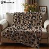 Khaki Base Classic Leopard Lightweight Microfiber Soft Christmas Fleece Blanket Warm Cozy Throw for Bed Sofa Office All Season