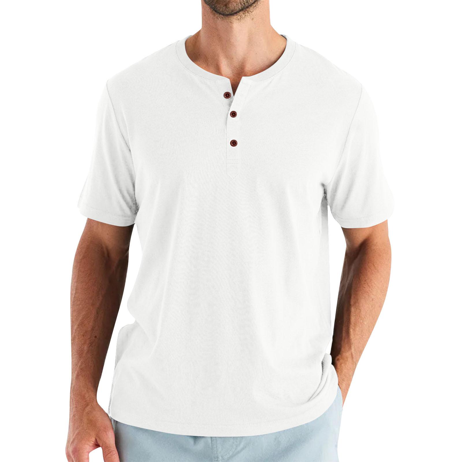 

Мужская повседневная приталенная базовая модная футболка с коротким рукавом и круглым вырезом, летний топ XL белый