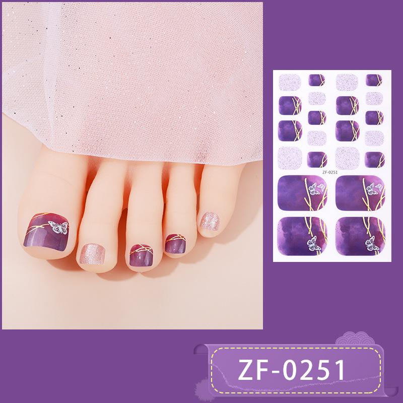 New Toe Nail Stickers 3D Manicure Stickers Toenail Bronzing Imitation Diamond Girl Cute Nail Polish Film Manicure Stickers