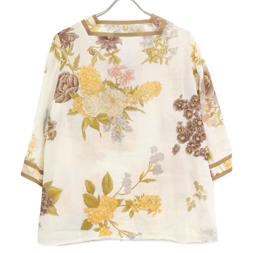 LEONARD Ivory floral blouse tops 36 beigeUsed