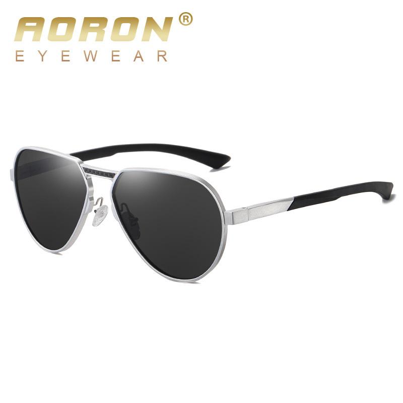 aoron Modische polarisierte Sonnenbrille, Markendesign, Sonnenbrille mit verspiegelten Aluminium-Beingläsern, Brillen für Männer und Frauen