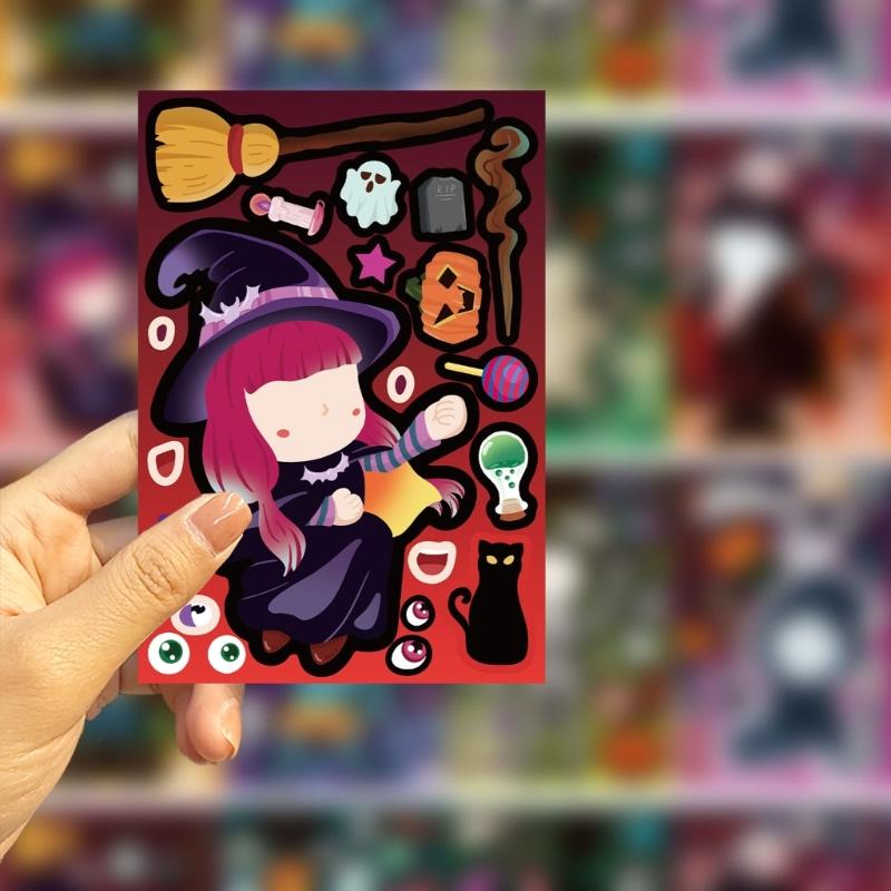 Spooky Cartoon Stickers Set Of 8 For Laptop Tablet Personalizations Halloweens Party Theme