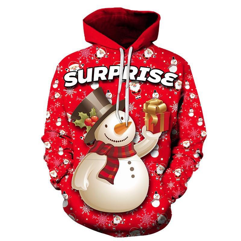 3D hoodie, casual men's sweater 3D printed hooded sweater, Christmas pattern direct supply