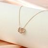 925 Silver Gold Plated Triple Ring Women's Necklace