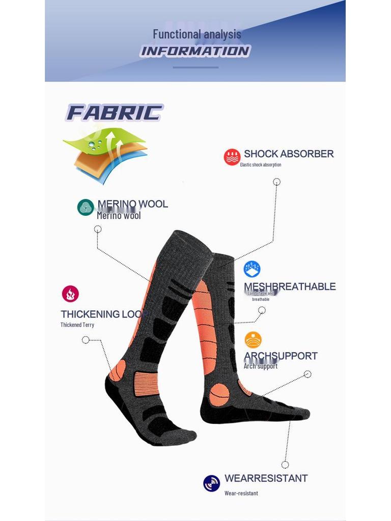 Merino Wool Outdoor Hiking & Ski Socks