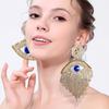 Fashion Rhinestone Earrings, European and American Personality Exaggerated Devil's Eye Fringed Earrings Accessories Earrings