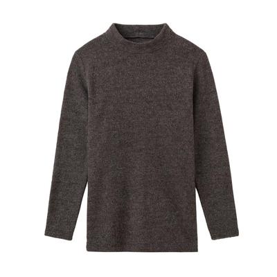 Gunze HOTMAGIC MH9545 Long Sleeve Thick Brushed High Black Motif Women's Innerwear, Fabric, Moisture-Wicking, Heat-Generating, Warm, Neck,