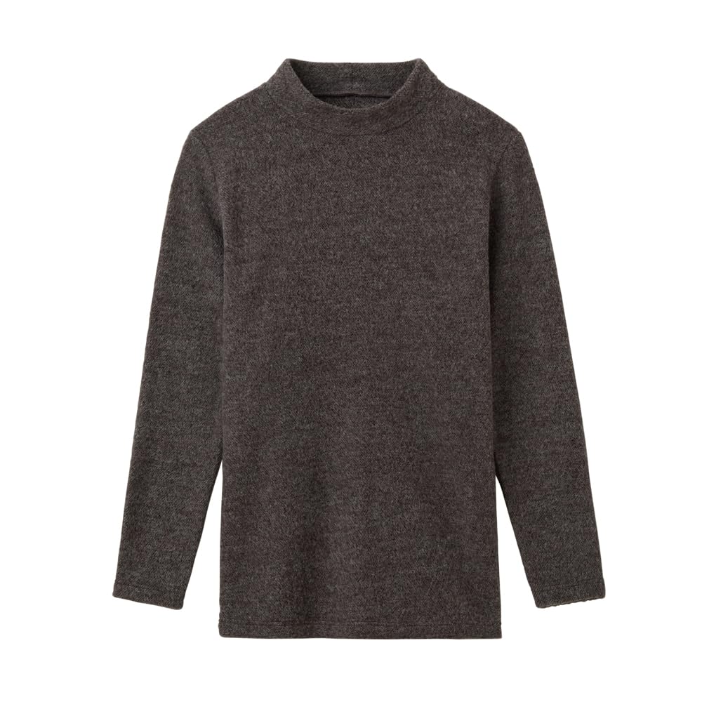 Gunze HOTMAGIC MH9545 Long Sleeve Thick Brushed High Black Motif Women's Innerwear, Fabric, Moisture-Wicking, Heat-Generating, Warm, Neck,