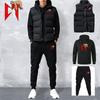 Men's Tracksuit  Vest+Hoodies+Sweatpants Suit Casual Jogger Sportswear 3 Piece Male Fleece Streetwear Sets