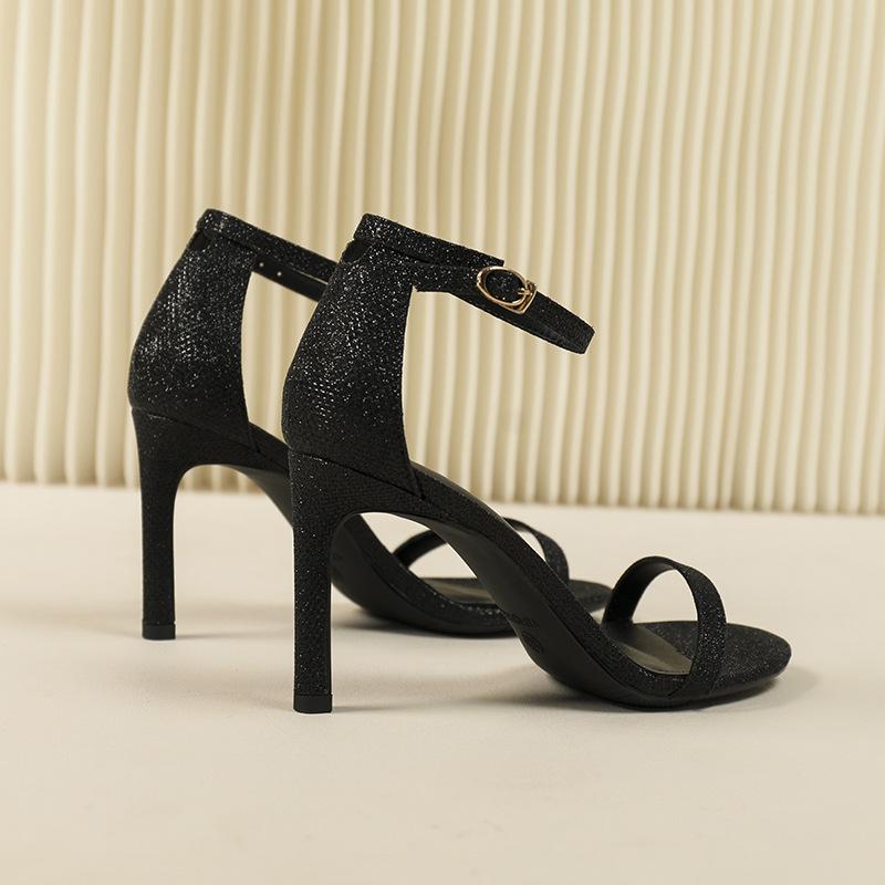 Sommar Damsandaler Mocka Höga Klackar Stiletto Mode Sandaler Damklackar Damskor Damsandaler Klassiska Sexiga Pumps