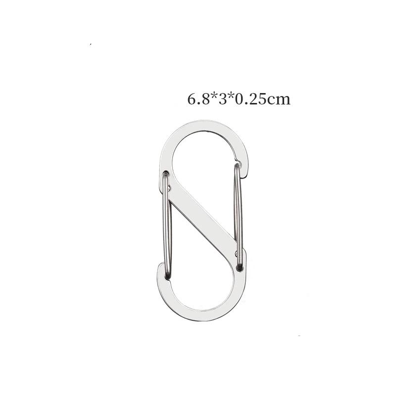 Stainless Steel S-shaped 8-shaped Buckle Multifunctional Hook Outdoor Camping Quick Hanging Keychain Mini Creative Backpack Pendant Buckle