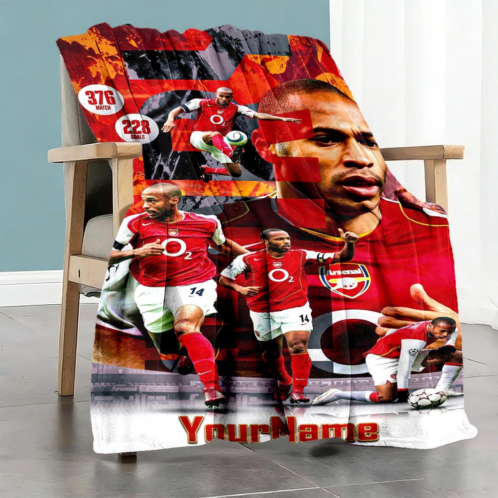 Arsenal Customize Text Blanket Gift Customizable Blanket Warmthful Decor Perfect for Office Picnics Couch Nap All-Season Use
