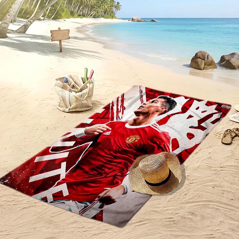 Cristiano Ronaldo Printed Beach Towel Quick Dry Soft TowelPortable Large Rectangular Beach Blanket for Travel Swimming Pool