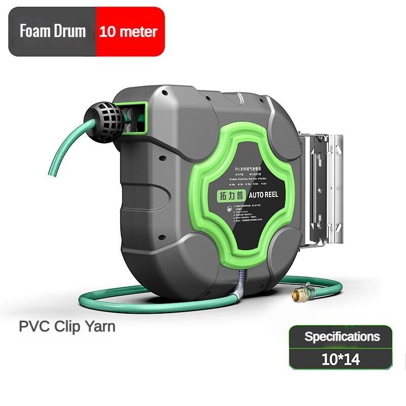 Automatic Retractable Hose Pipe Reel Automotive Maintenance And Beauty Tube Winder Wall Mounted Water Drum