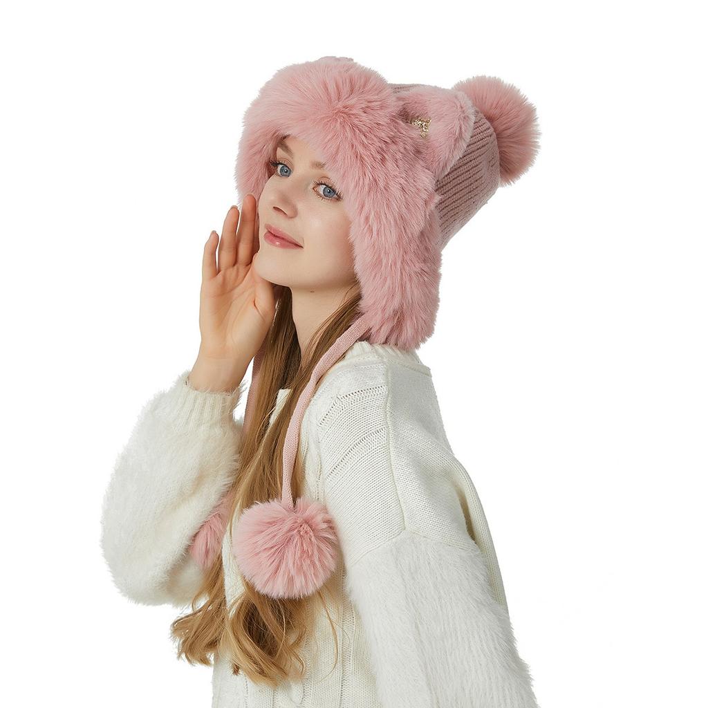 Velvet, Thickened Hat, Knitted Hat, Woolen Hat, Warm Hair, Ear Protection Hat