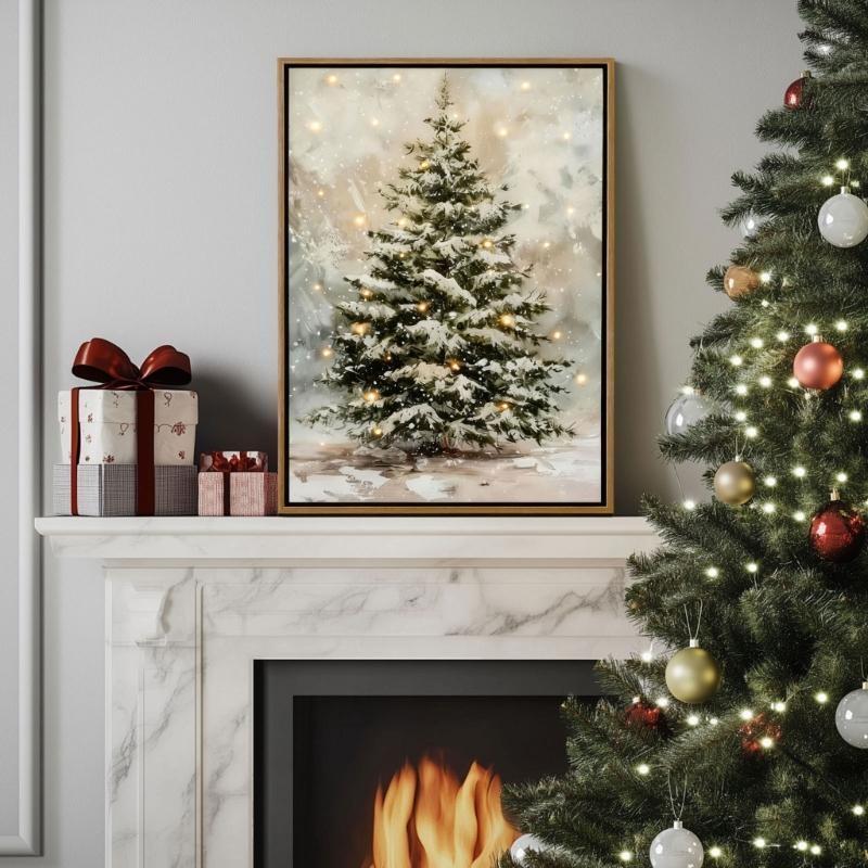 Old Christmas Tree Wall Art With LED Radiances For Celebratory Home Holiday Deck