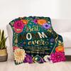 Floral Tribute Mom Blanket Durable Comfort Suitable for Chair Seaside Office Four Seasons Multipurpose Stylish Decor