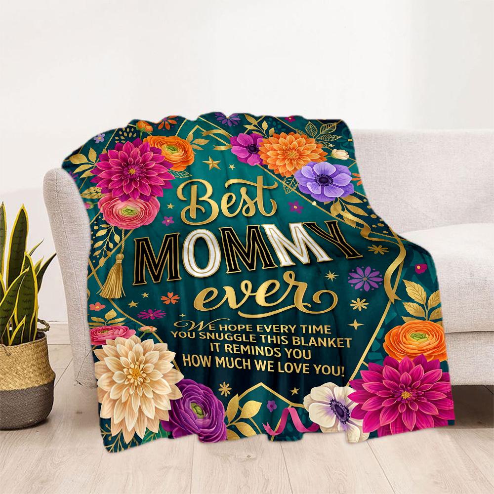Floral Tribute Mom Blanket Durable Comfort Suitable for Chair Seaside Office Four Seasons Multipurpose Stylish Decor
