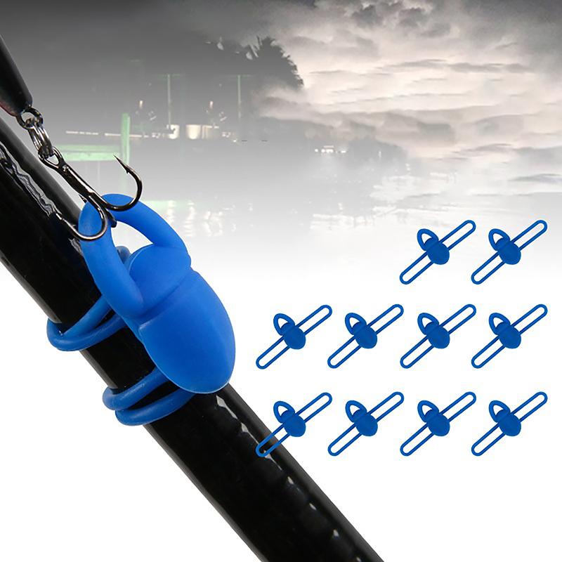 5Pcs Lure Hook Keeper High Elastic Silicone Bait Hook Holder Mini Lure Holder Jig Hooks Safe Keeping For Fishing Rod