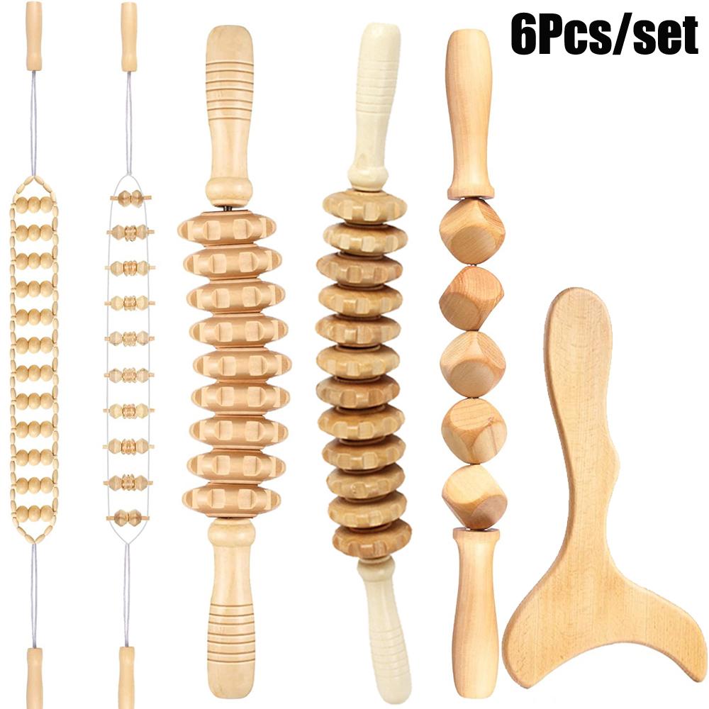 Herramientas de Masaje de Maderoterapia Manuales Accesorios Gua Sha Rodillo Masajeador Anticelulítico Cubo de Madera Masajeador Para Liberación Corporal