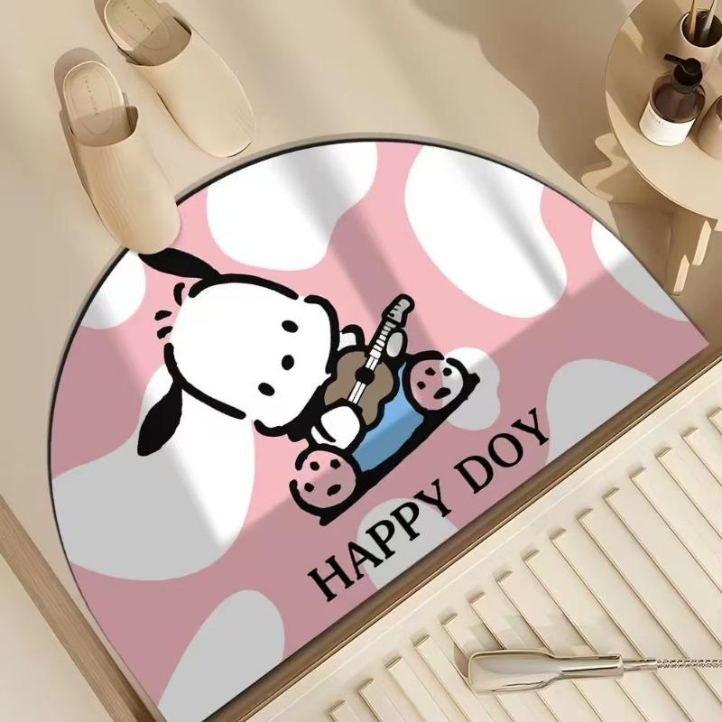 

Half circular diatomaceous earth anti slip bathroom washable floor mat absorbs water, stains and is easy to maintain 40X60cm 15.7X23.6in